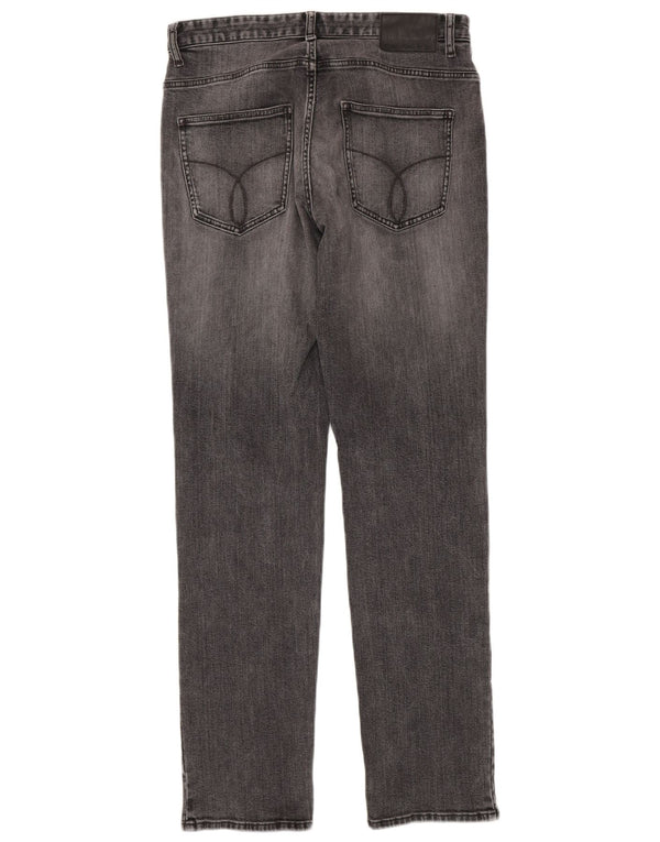 Calvin Klein Herre Straight Slim Jeans W32 L32 Grå Bomuld