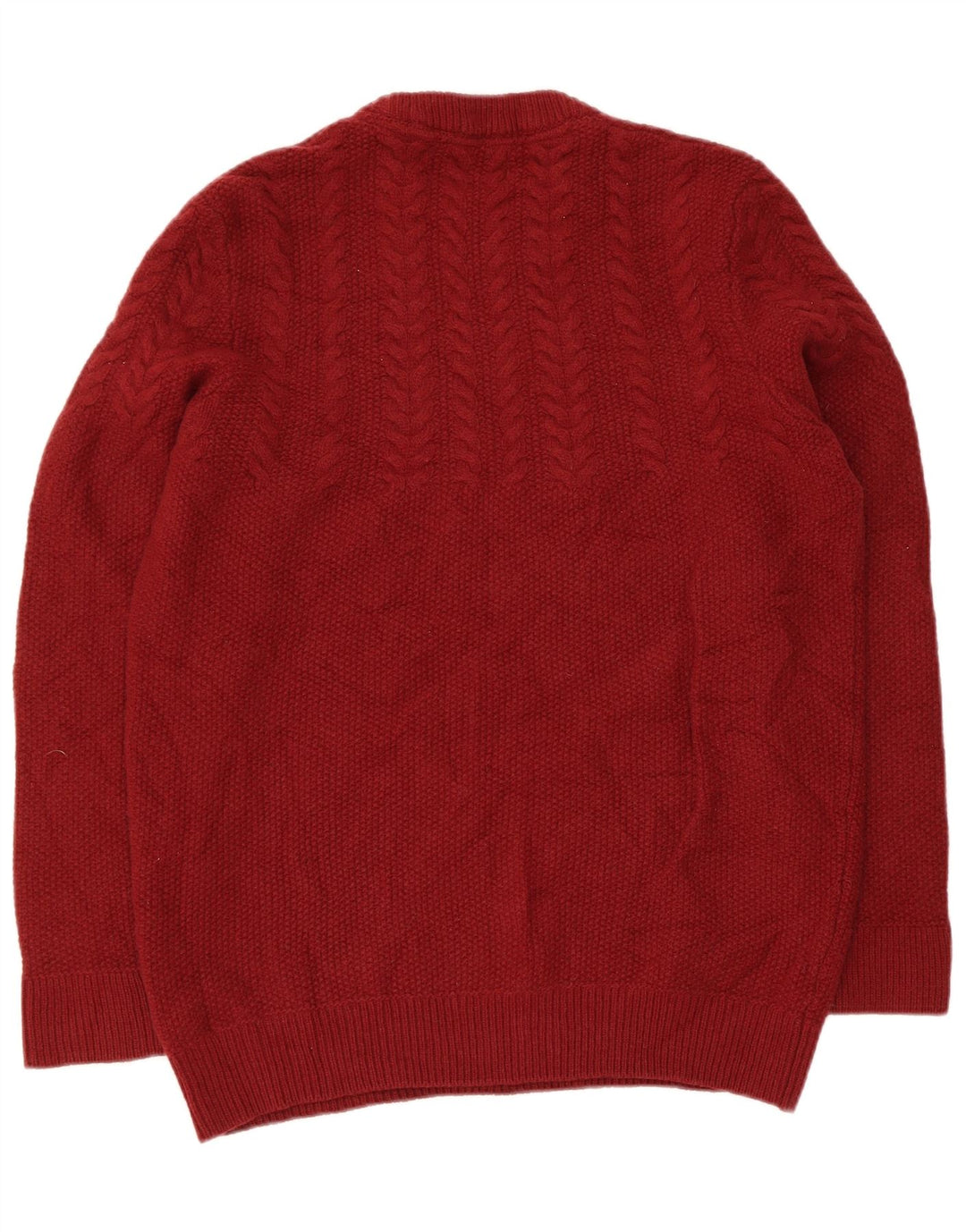 Barbour Herre Crew Neck Jumper Sweater Medium Maroon Uld