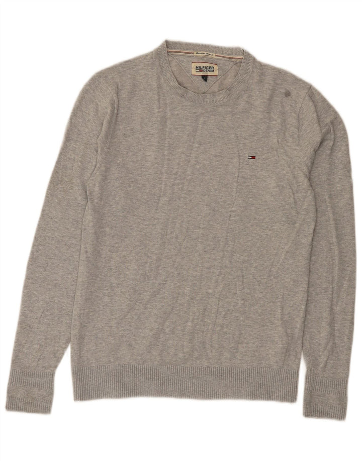 Tommy Hilfiger Herre Regular Fit Crew Neck Jumper Sweater Lille Grå Bomuld