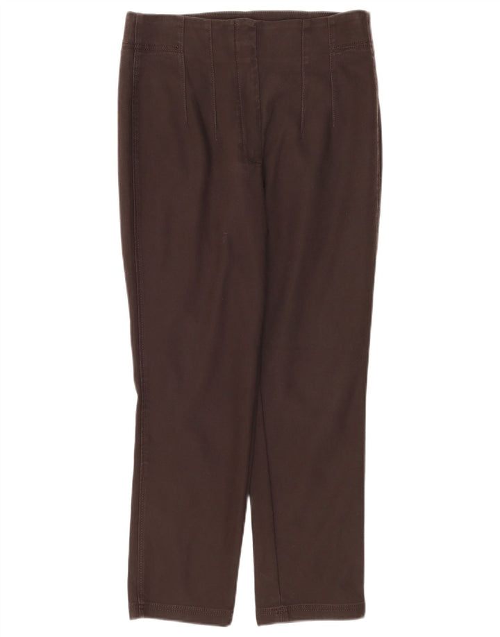 Massimo Dutti Dame Straight Cropped Trousers EU 40 Medium W30 L26 Brun