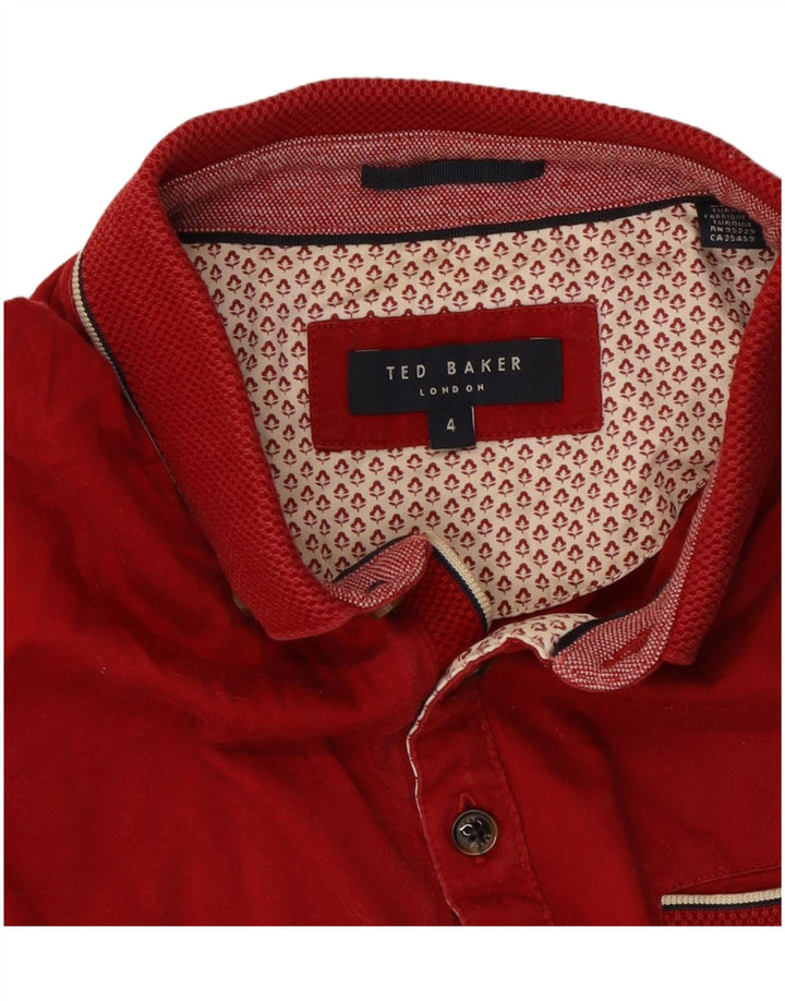 Ted Baker herre poloshirt str. 4 Large rød bomuld