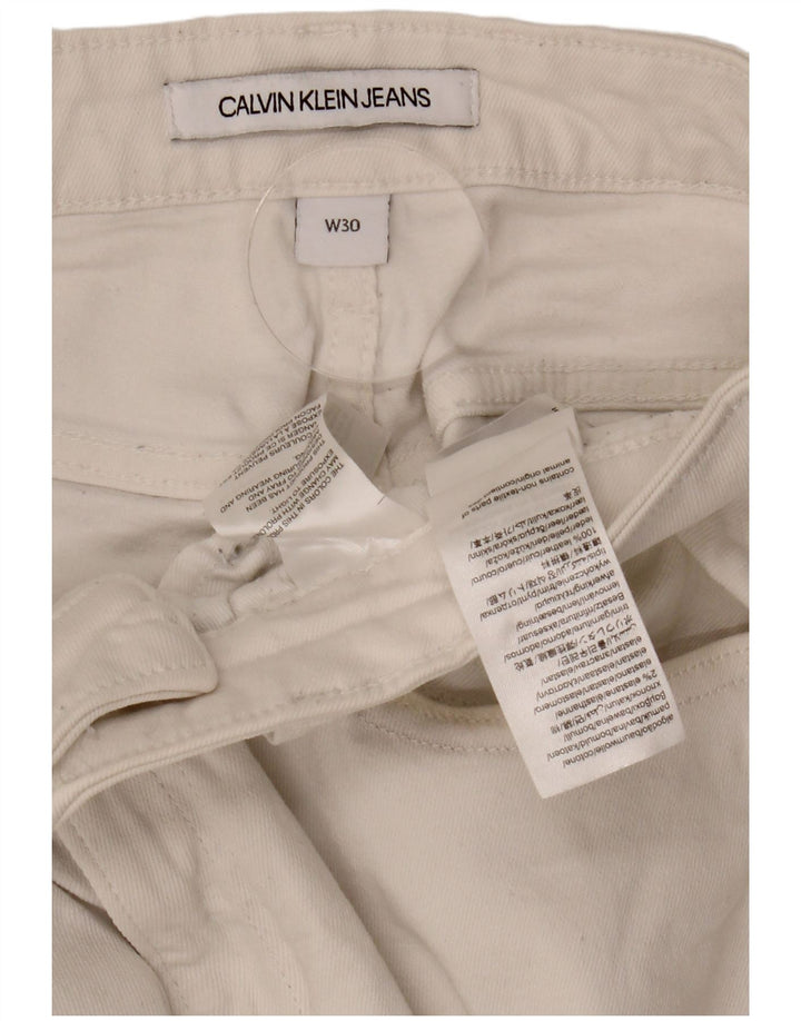 CALVIN KLEIN Kvinder Cropped Jeans W30 L24 Hvid Bomuld