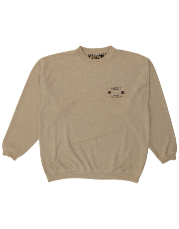 Vintage Mens Sweatshirt Jumper XL Beige Cotton