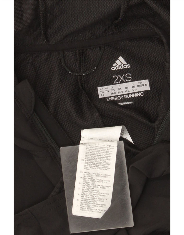 Adidas Dame Hættetrøje Topjakke UK 0/2 2XS Sort Polyester