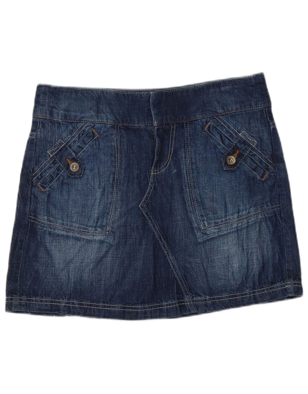 Dkny Dame Mini Denim Nederdel US 8 Medium W32 Blå