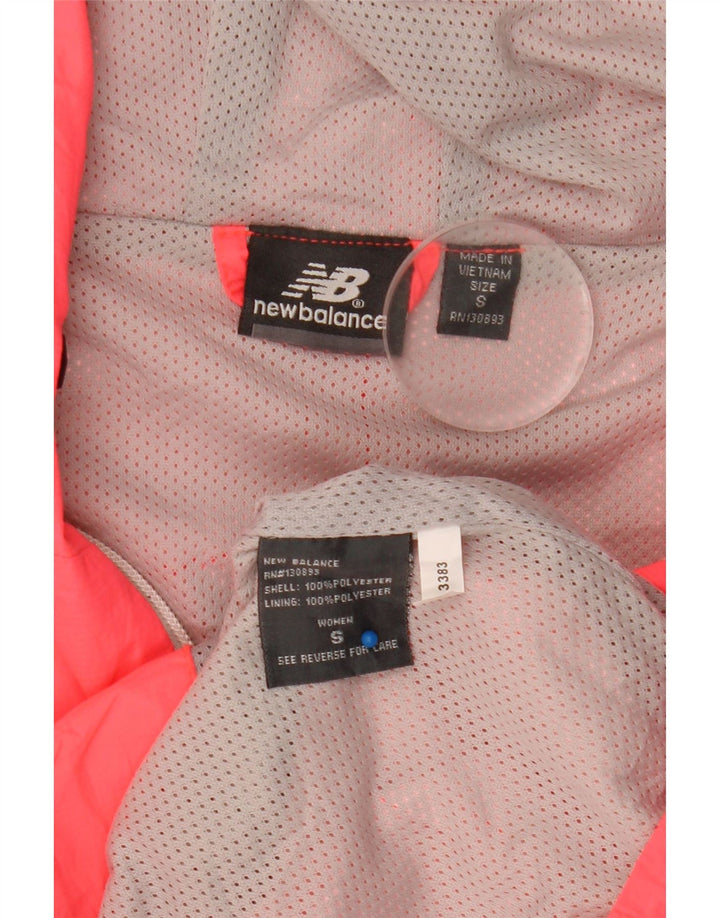 New Balance Regnjakke med hætte til kvinder UK 10 Small Pink Polyester