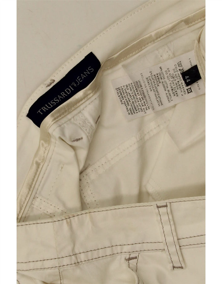Trussardi Jeans Dame Pencil Skirt IT 44 Medium W30 Hvid Bomuld