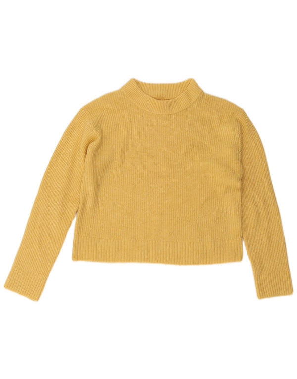 Zara Girls Crop Turtle Neck Jumper Sweater 13-14 År Gul Polyester