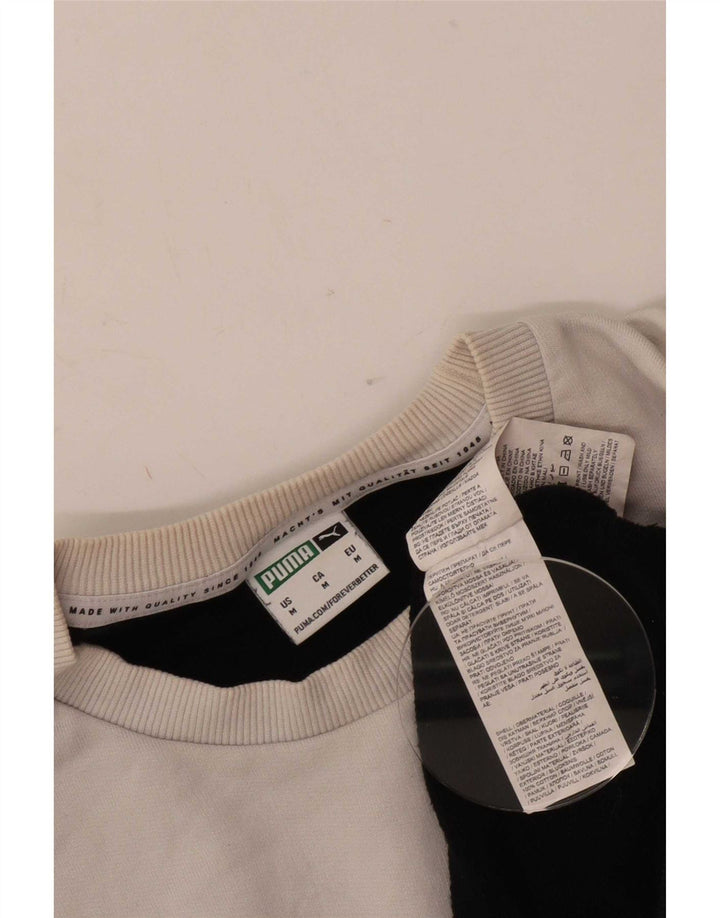 Puma Herre sweatshirt Jumper Medium Sort Colourblock Bomuld