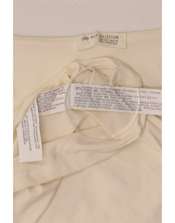 Zara Damevest Top UK 14 Large Off White Polyamid