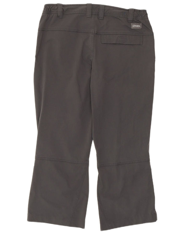 Berghaus Dame Hiking Cropped Trousers UK 14 Large W34 L25 Grå Polyamid