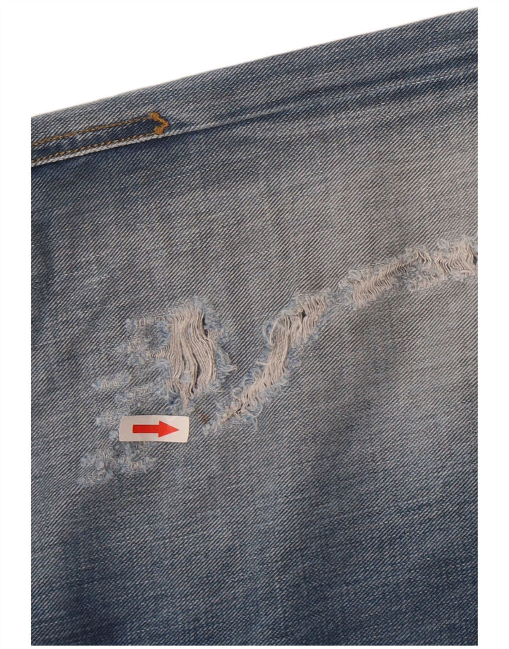 Diesel Herre Belther Distressed Straight Jeans W32 L34 Blå Bomuld