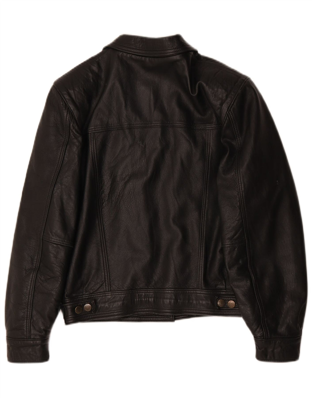 Vintage Dame Oversized Læderjakke UK 10 Small Black