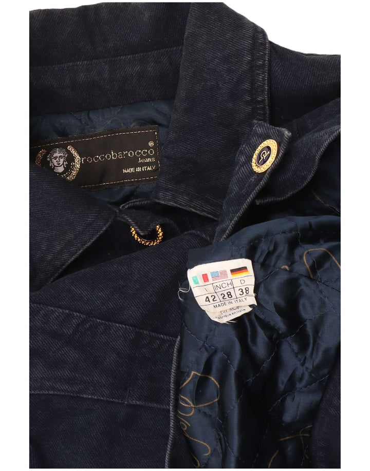 Roccobarocco Dame denimjakke IT 42 Medium Navyblå Bomuld