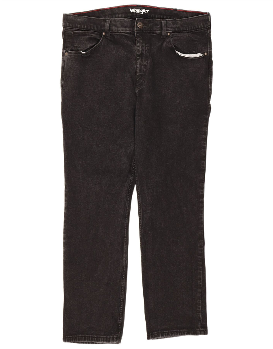 Wrangler Herre Regular Straight Jeans W38 L30 Sort Bomuld