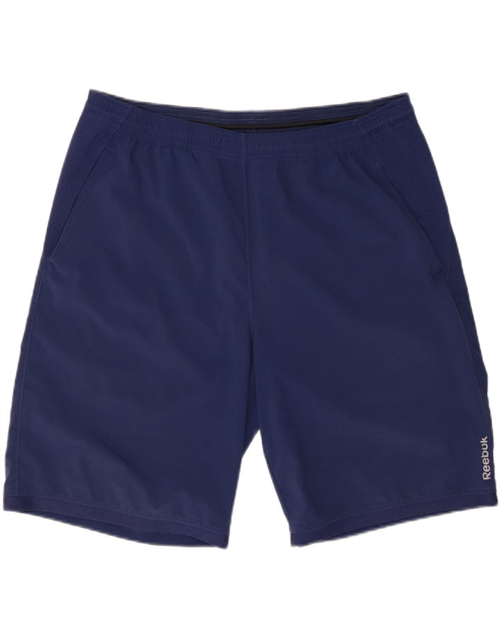 REEBOK Sportsshorts til mænd Large Navy Blue Polyester