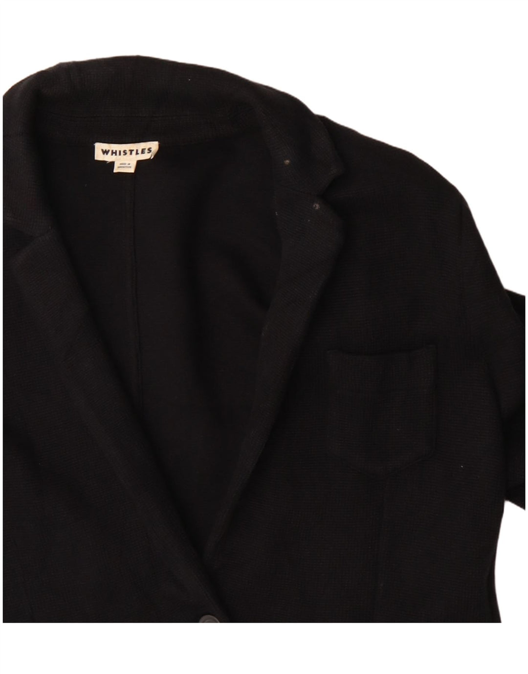Whistles Dame 2 Button Blazer Jacket UK 16 Large Black Bomuld