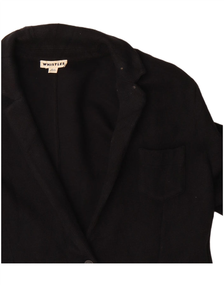 Whistles Dame 2 Button Blazer Jacket UK 16 Large Black Bomuld