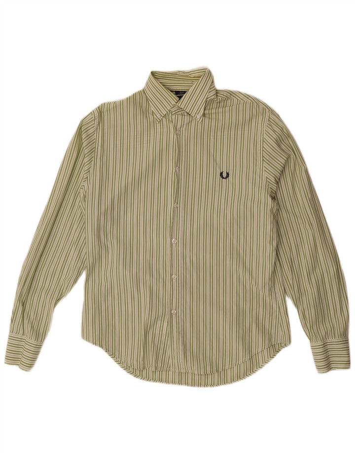 Fred Perry Herre Slim Fit skjorte Medium Grøn nålestribe
