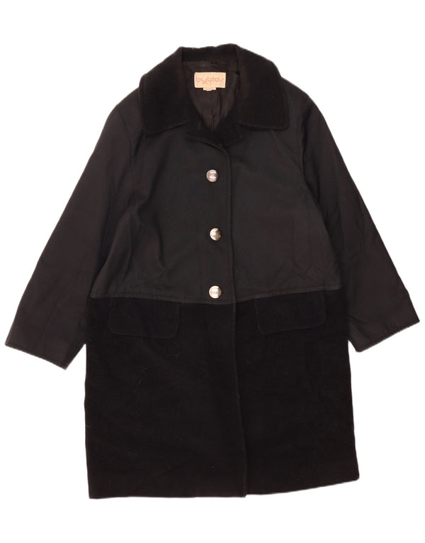 Byblos Womens Overcoat IT 44 Medium Black Wool