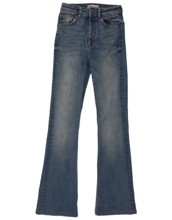 Zara Dame Flared Jeans EU 34 2XS W24 L30 Blå