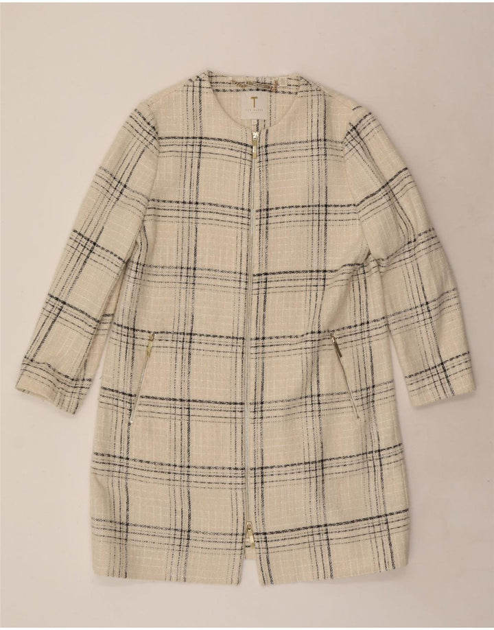 Ted Baker Dameoverfrakke Str. 4 Large Off White Ternet akryl