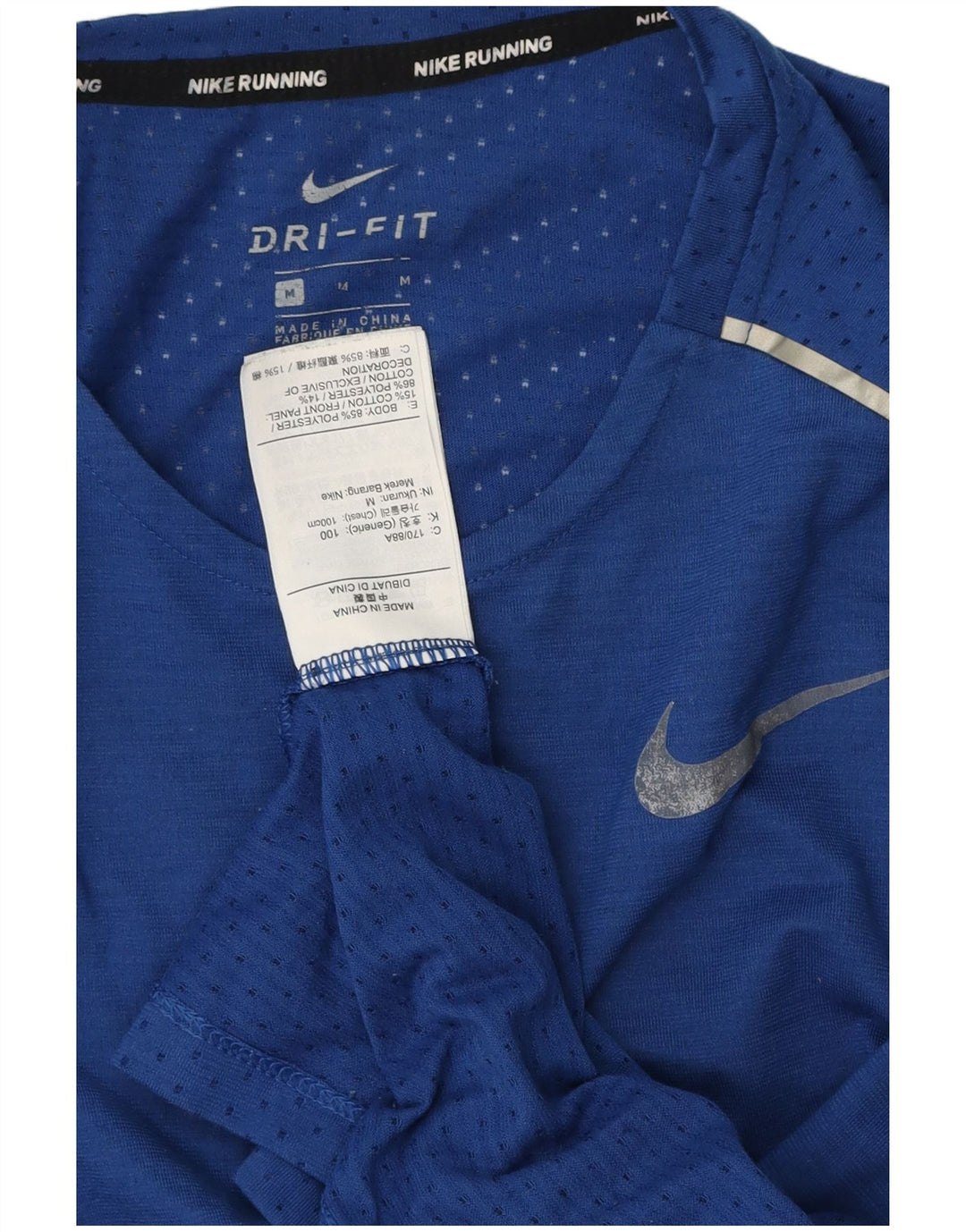 NIKE Dri Fit T-shirt top mellemblå polyester til mænd