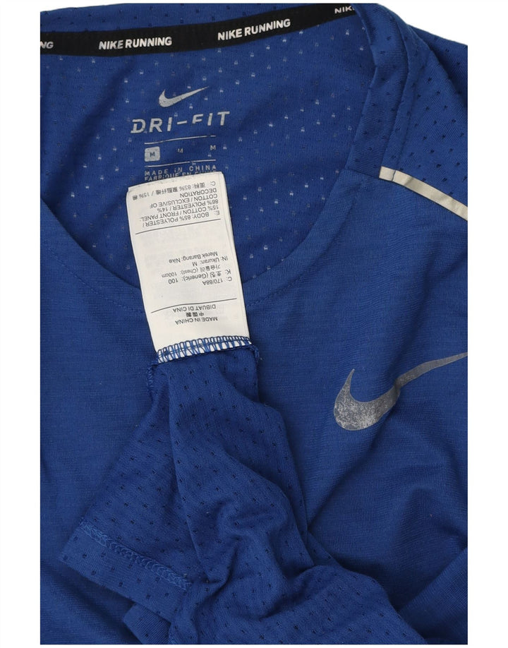 NIKE Dri Fit T-shirt top mellemblå polyester til mænd