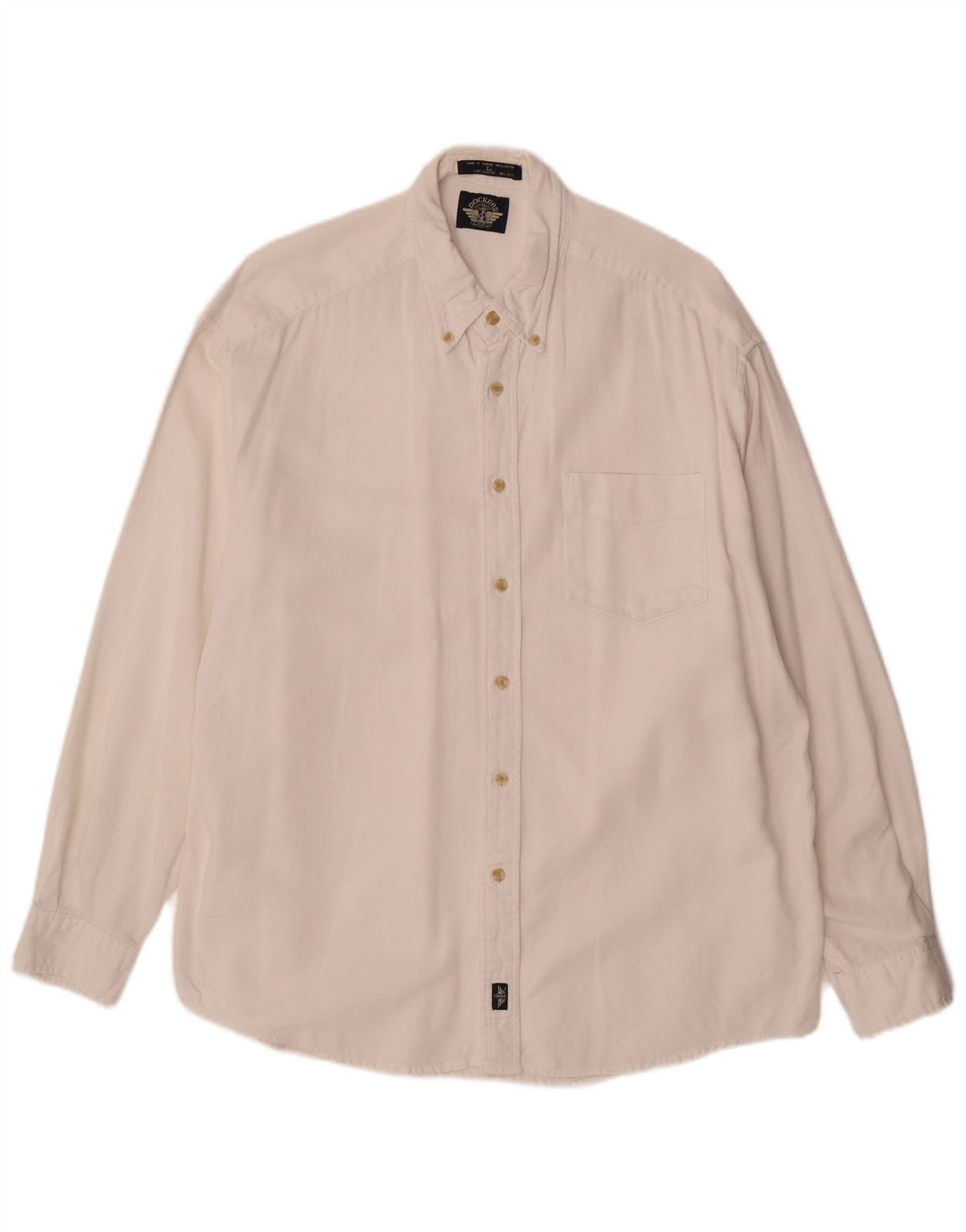 DOCKERS Mens Shirt Large White Cotton
