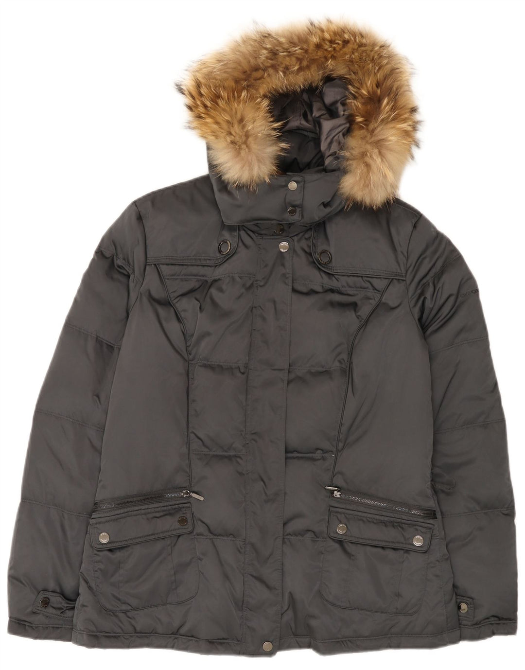 Geox Womens Respira hættepolstret jakke UK 14 Large Grå