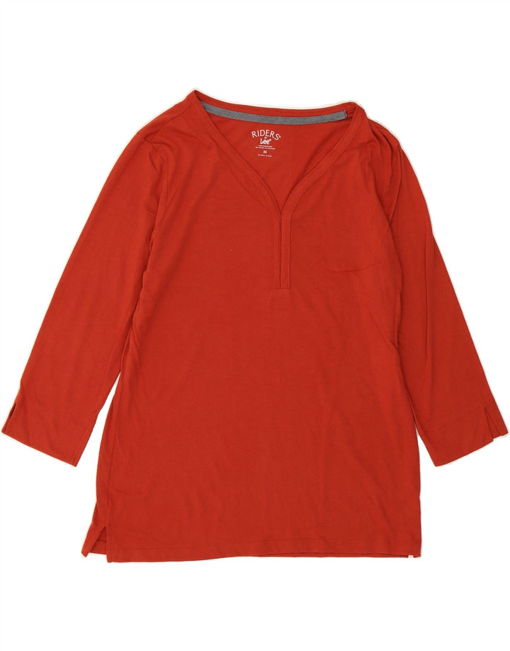 LEE Womens Riders Top 3/4 Sleeve UK 14 Medium Red Cotton Vintage Lee and Second-Hand Lee from Messina Hembry 