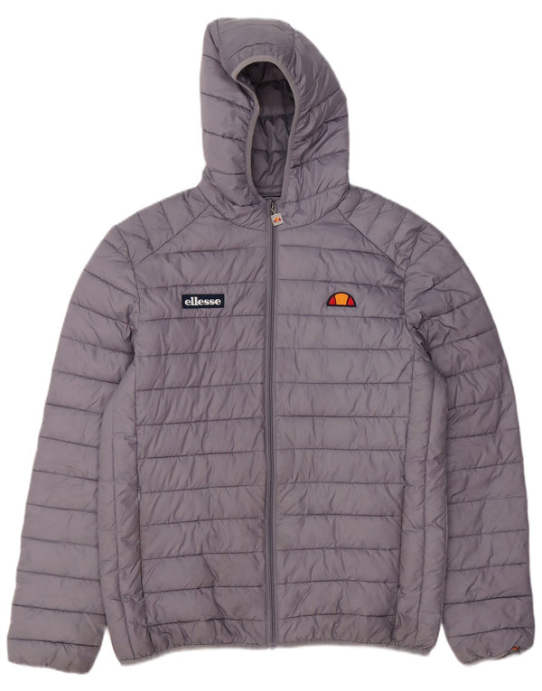 Ellesse Herre hættepolstret jakke UK 40 Large Grå Polyester