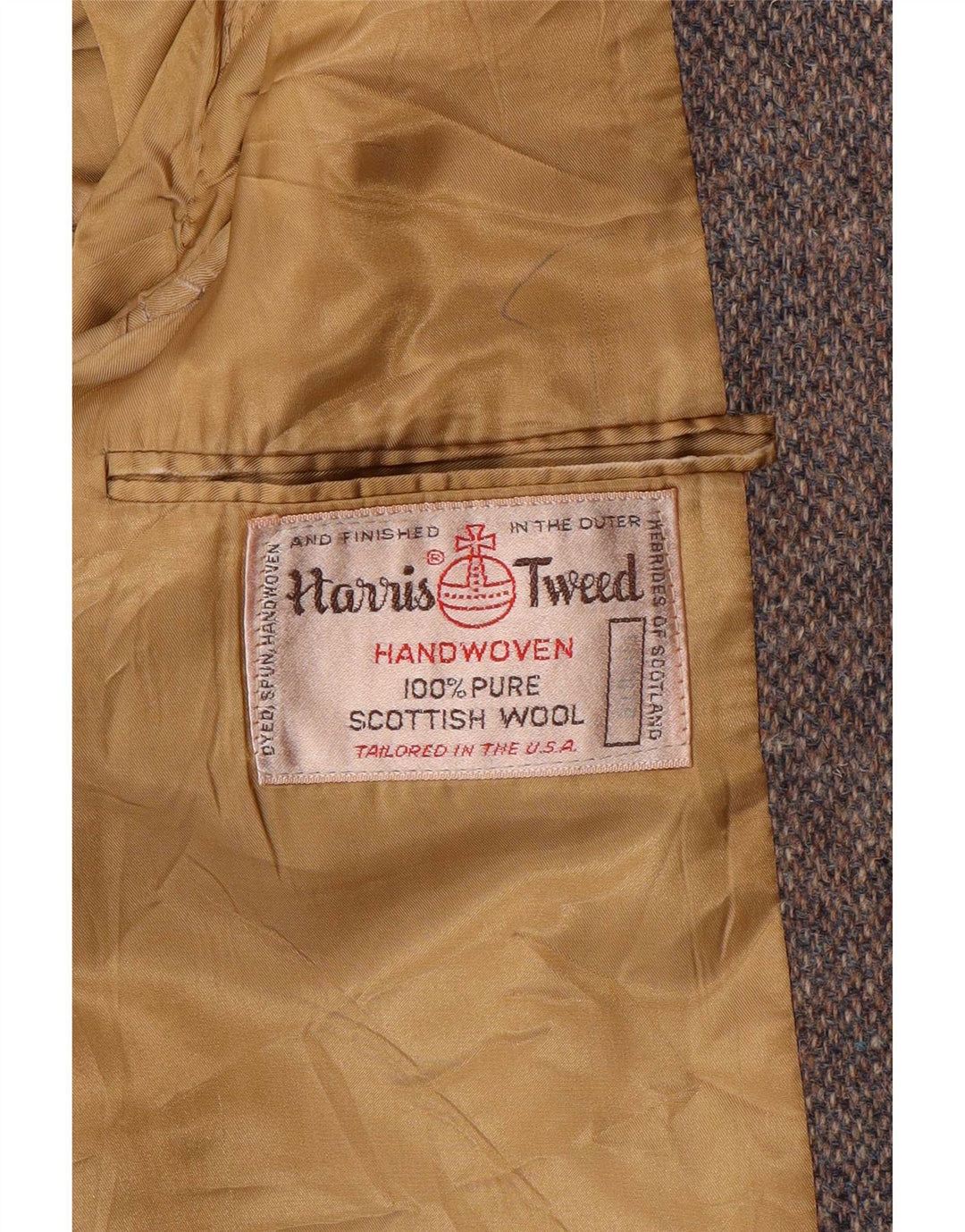 Harris Tweed Herre 2-knaps blazerjakke UK 38 Medium Grey Wool