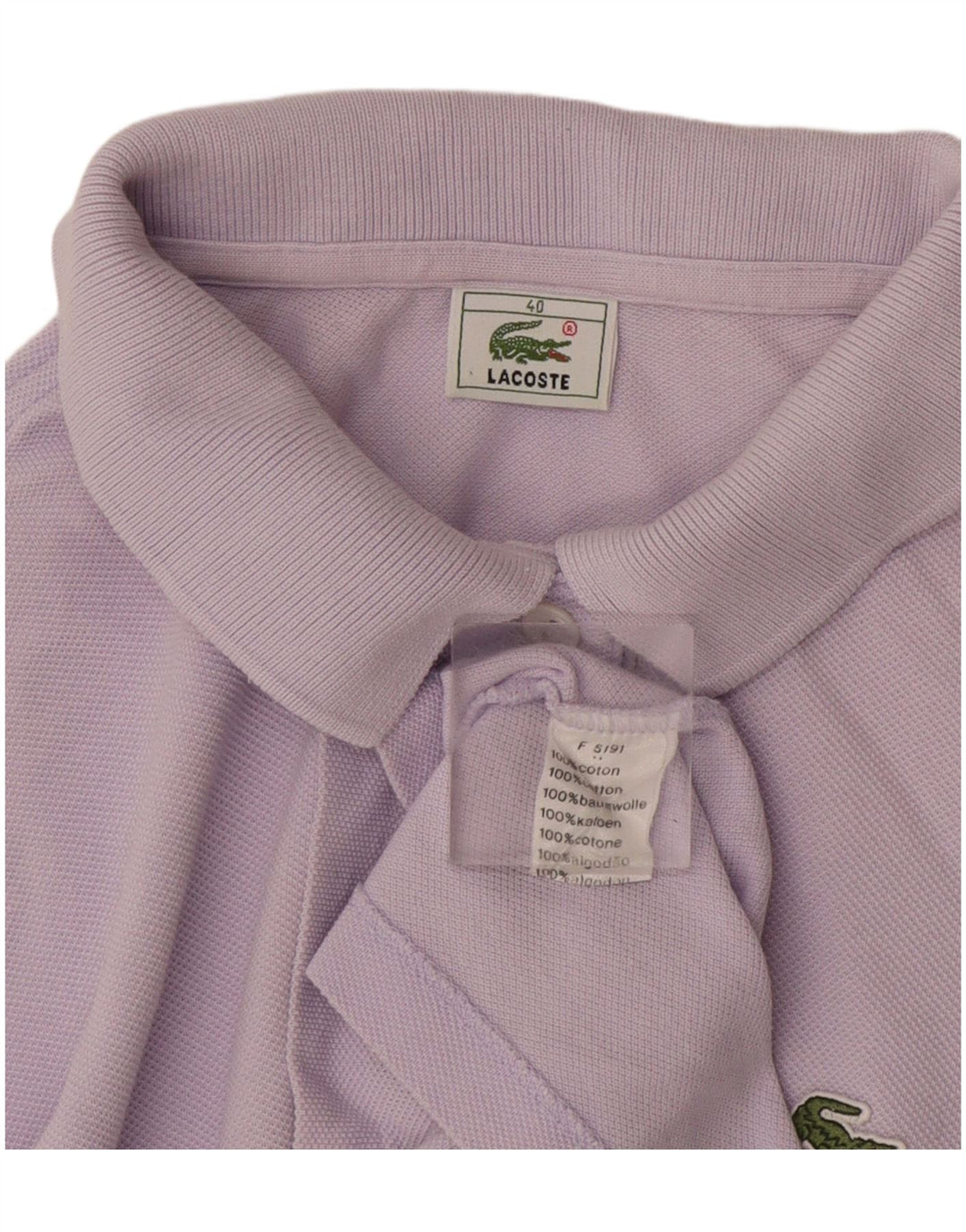 Lacoste Dame Polo Shirt Størrelse 40 Medium Lilla Bomuld