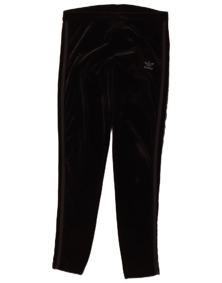 ADIDAS Dame Velour Leggings UK 12 Medium Sort Polyester