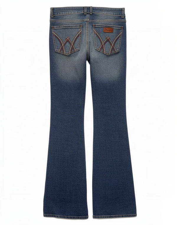 Wrangler Dame Bootcut Jeans W34 L32 Blå Bomuld