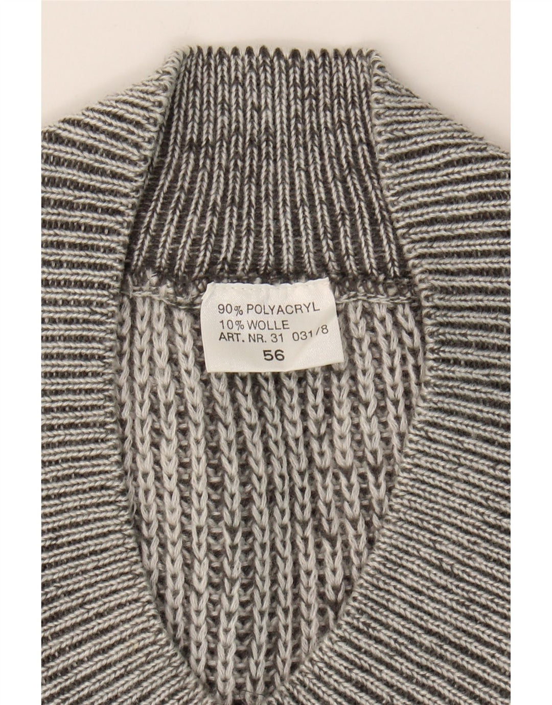 VINTAGE Mens V-Neck Jumper Sweater IT 56 2XL Grey Polyacrylic Vintage Vintage and Second-Hand Vintage from Messina Hembry 
