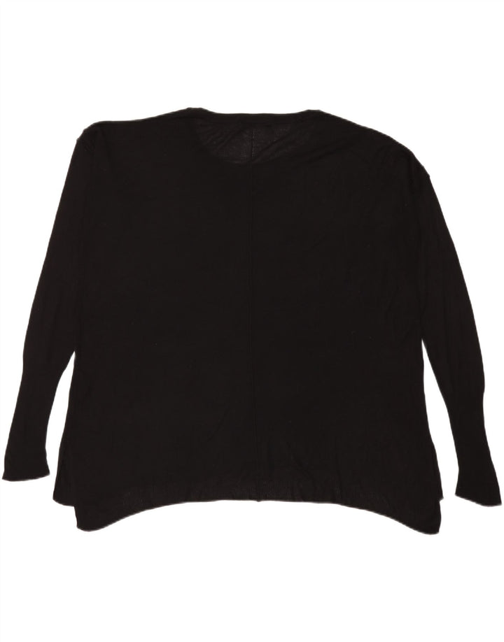 Zara Dame Oversized Top Langærmet UK 14 Medium Sort Viscose