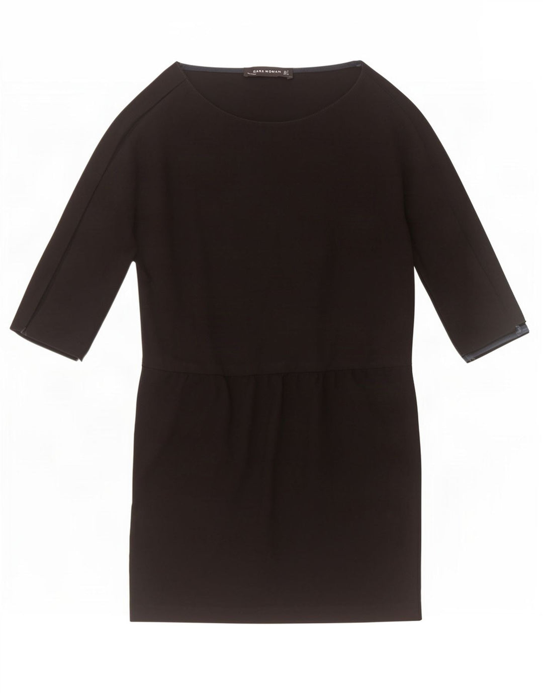 Zara Dame 3/4-ærmet Skede Kjole UK 12 Medium Sort