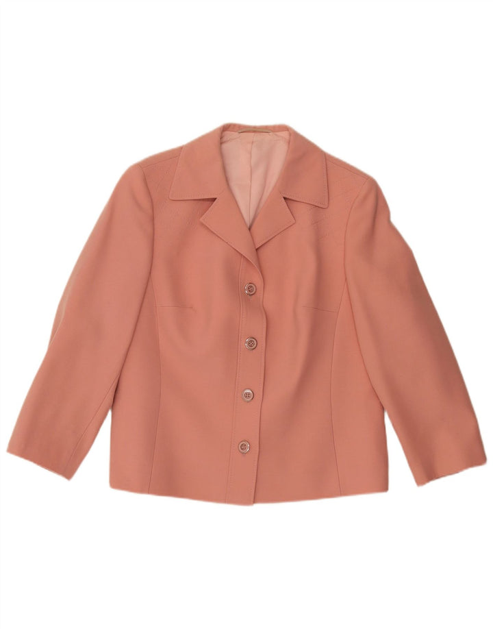 Goldix Dame 4-knaps blazerjakke UK 12 Medium Pink Uld