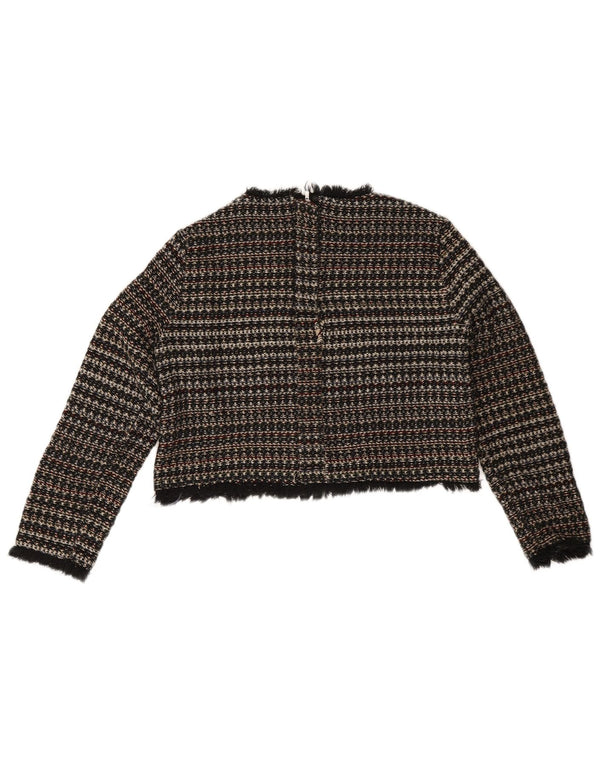 Zara Dame Boat Neck Jumper Sweater UK 12 Medium Flerfarvet Stribet