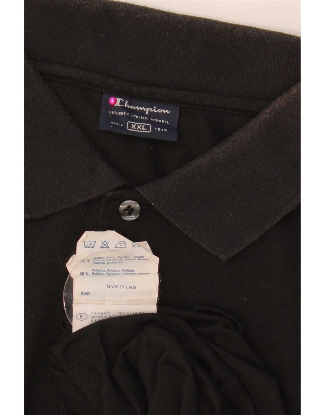 Champion herre poloshirt 2XL sort bomuld