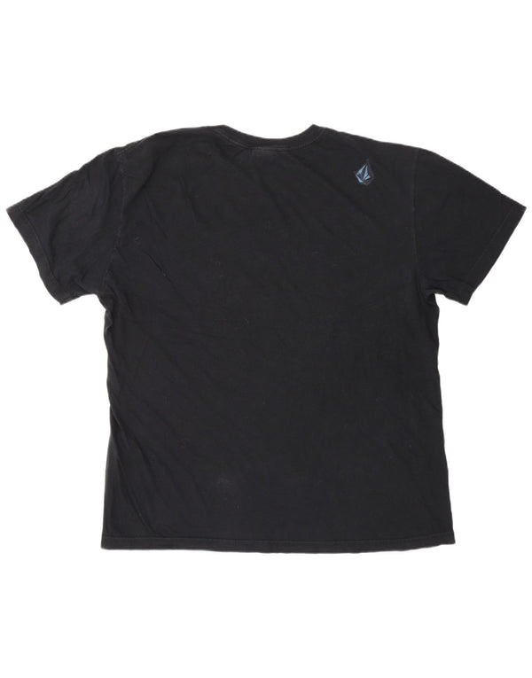 VOLCOM Herre Grafisk T-Shirt Top XL Sort Bomuld