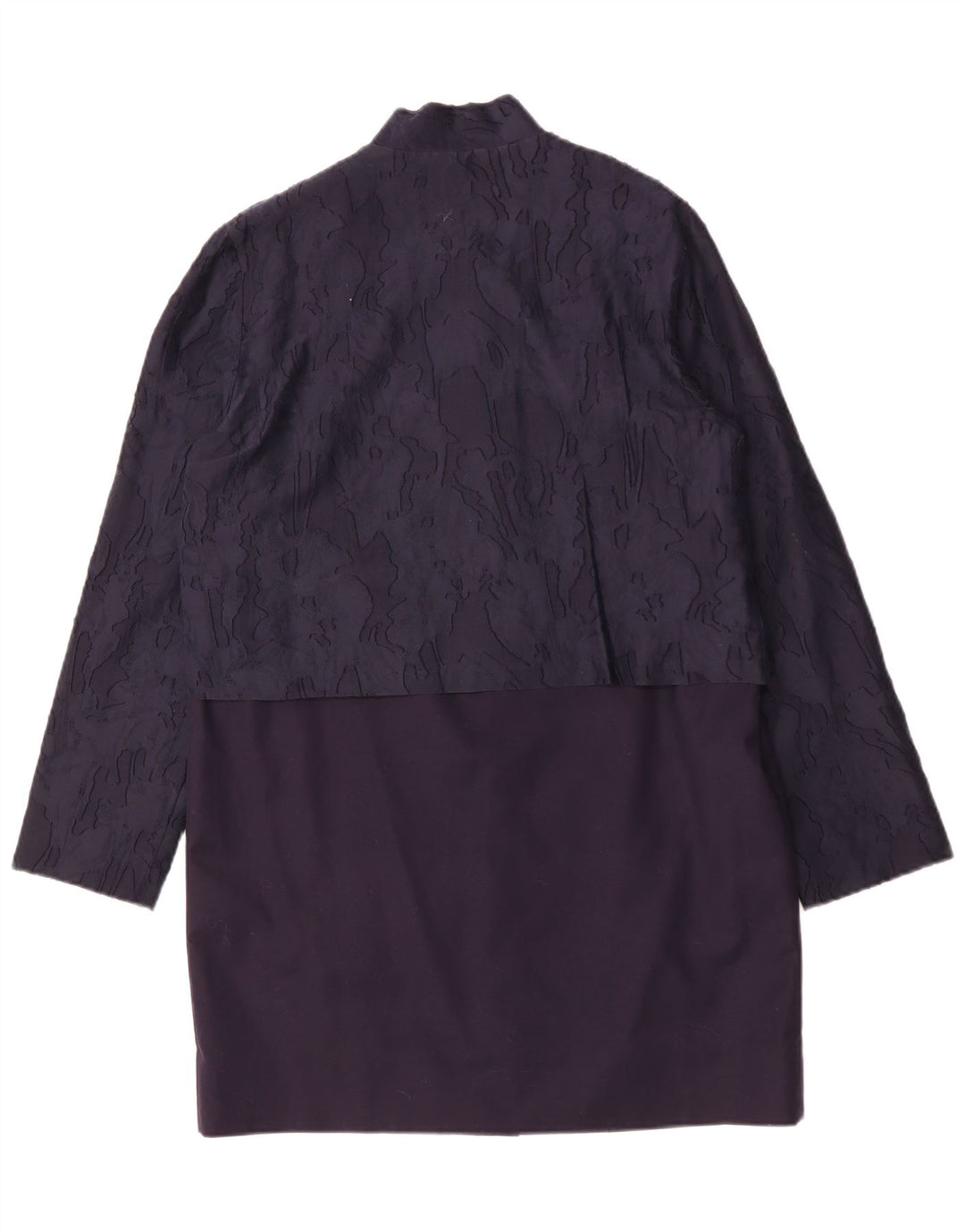 COS Dame Overfrakke EU 40 Medium Navy Blue Camouflage Bomuld