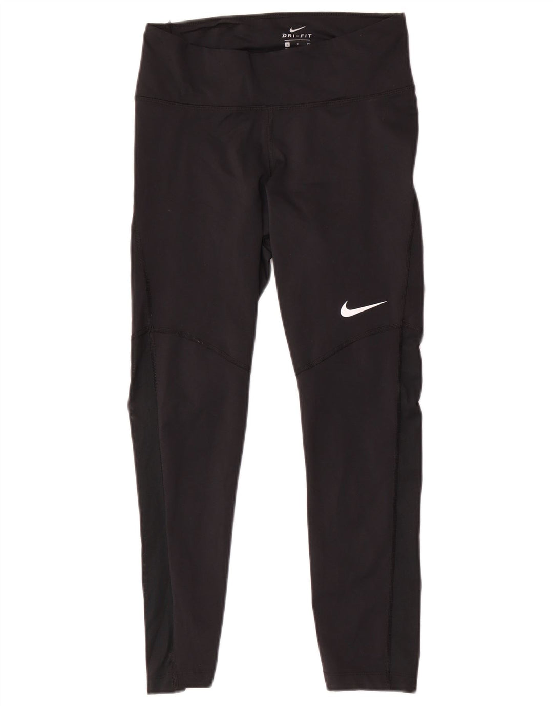 Nike Womens Dri Fit Crop Leggings UK 8 Small Black Polyester