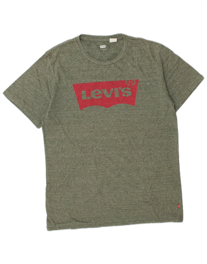 Levi's Herre grafisk T-shirt Top Lille Khaki Flecked
