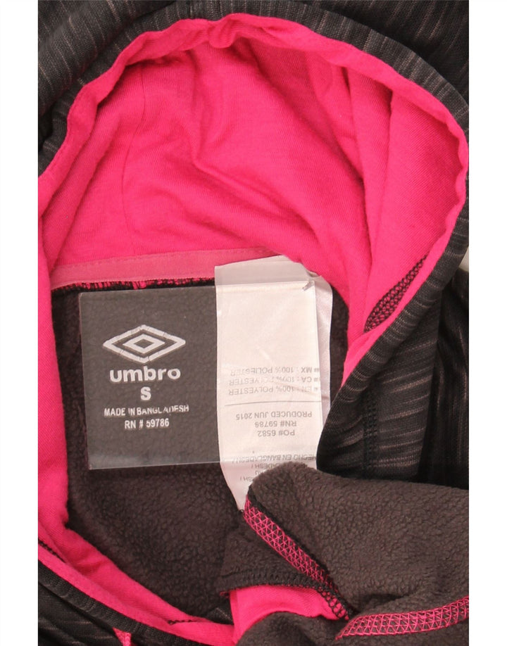UMBRO Womens Hoodie Jumper UK 10 Small Grey Flecked Polyester