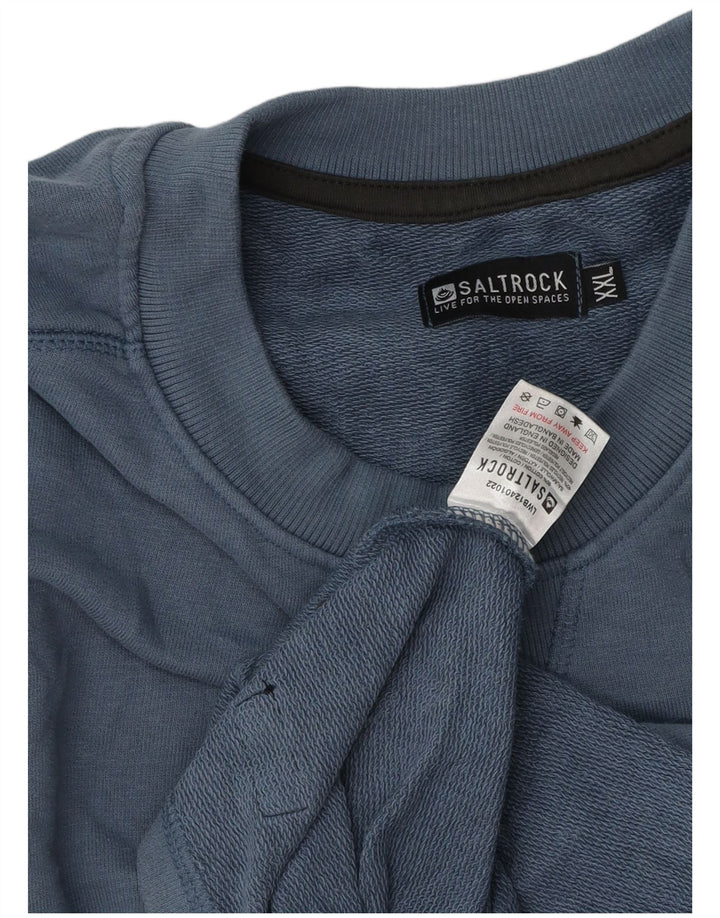 Saltrock Herre Grafisk Sweatshirt Jumper 2XL Blå Bomuld