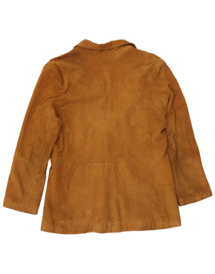 Vintage dame 2-knaps ruskindsblazerjakke IT 50 XL Brun