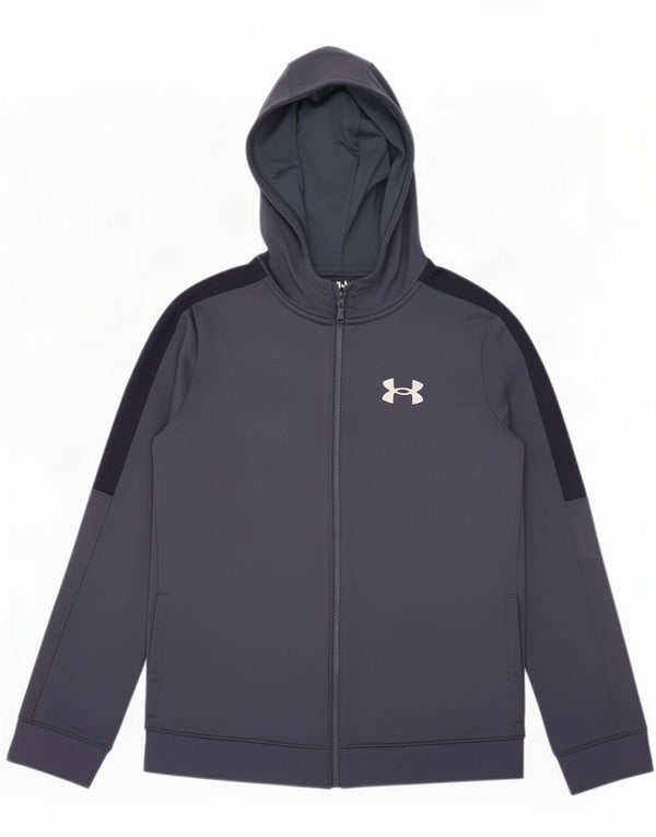 Under Armour Boys Zip Hættetrøje Sweater 11-12 År Large Navy Blue